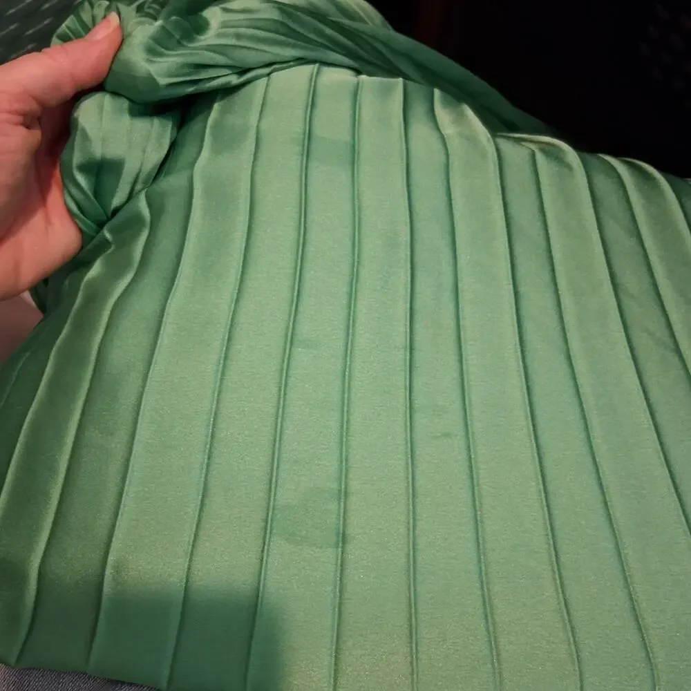 Abercrombie & Fitch Giselle pleated cut out maxi dress womens XL tall green